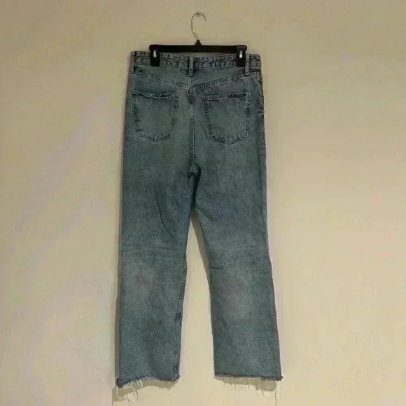Zara Ripped Light Blue Wash Jean US 10 Like New - Picture 2 of 2